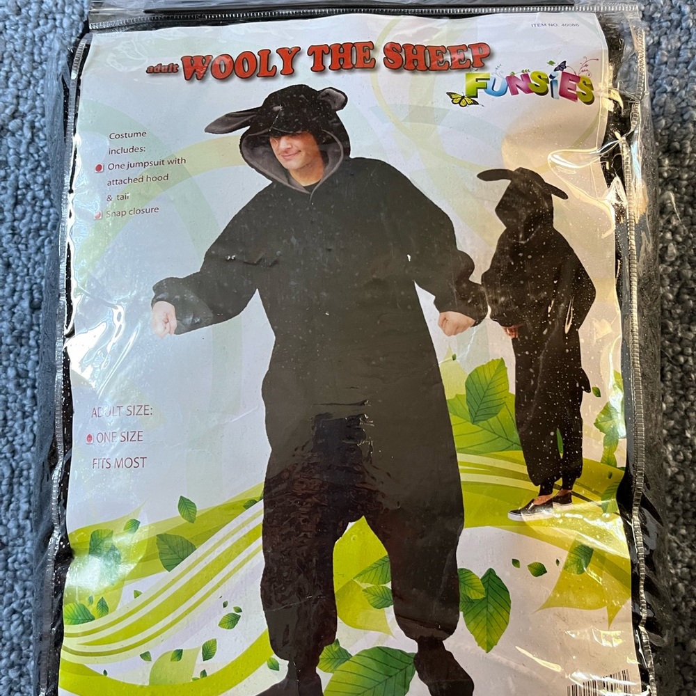 Unisex Adult Black Sheep Onesie Costume
